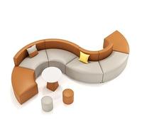 KIBONCY Set di divani dalla forma curva unica: mobili da salotto modulari moderni e minimalisti con schienale basso, ideali for soggiorni o ingressi contemporanei(B)
