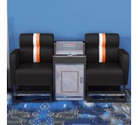 KIBONCY Set di divani di lusso for sala da biliardo con pouf e tavolino multifunzionale, comoda poltrona for il tempo libero nella sala da biliardo(F)