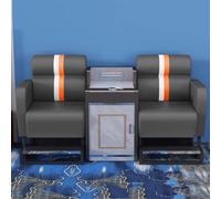 KIBONCY Set di divani di lusso for sala da biliardo con pouf e tavolino multifunzionale, comoda poltrona for il tempo libero nella sala da biliardo(D)