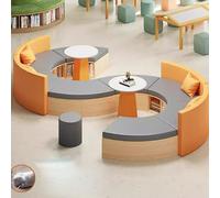 KIBONCY Set di divani e tavolini da caffè con libreria, divani porta carte, tessuto antigraffio, resistente all'usura, for area relax for bambini, lezioni private all'asilo(G)