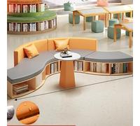 KIBONCY Set di divani e tavolini da caffè con libreria, divani porta carte, tessuto antigraffio, resistente all'usura, for area relax for bambini, lezioni private all'asilo(D)