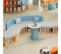 KIBONCY Set di divani e tavolini da caffè con libreria, divani porta carte, tessuto antigraffio, resistente all'usura, for area relax for bambini, lezioni private all'asilo(O)