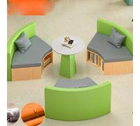 KIBONCY Set di divani e tavolini da caffè con libreria, divani porta carte, tessuto antigraffio, resistente all'usura, for area relax for bambini, lezioni private all'asilo(K)