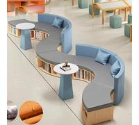 KIBONCY Set di divani e tavolini da caffè con libreria, divani porta carte, tessuto antigraffio, resistente all'usura, for area relax for bambini, lezioni private all'asilo(C)
