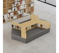 KIBONCY Set di divani for la reception degli ospiti - Posti a sedere for banchetti dalla forma unica con tavolino, libreria e vano portaoggetti for lounge dell'ufficio o area di attesa(B)