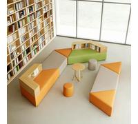 KIBONCY Set di divani for la reception degli ospiti - Posti a sedere for banchetti dalla forma unica con tavolino, libreria e vano portaoggetti for lounge dell'ufficio o area di attesa(F)