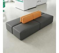 KIBONCY Set Di Divani For Reception Bifacciali For Ufficio Con Tavolo Con Libreria Integrato, Divano In Similpelle Curvo Geometrico For Lounge Della Biblioteca, Centro Servizi E Salone