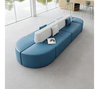 KIBONCY Set Di Divani For Reception Bifacciali For Ufficio Con Tavolo Con Libreria Integrato, Divano In Similpelle Curvo Geometrico For Lounge Della Biblioteca, Centro Servizi E Salone