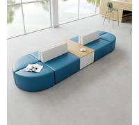 KIBONCY Set Di Divani For Reception Bifacciali For Ufficio Con Tavolo Con Libreria Integrato, Divano In Similpelle Curvo Geometrico For Lounge Della Biblioteca, Centro Servizi E Salone