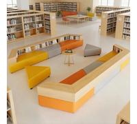 KIBONCY Set di divani for reception con tavolino da caffè e portaoggetti - Posti a sedere for banchetti dalla forma unica con libreria for lounge dell'ufficio, area ospiti o zona d'attesa(E)