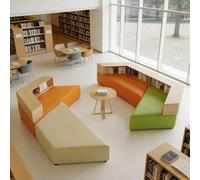 KIBONCY Set di divani for reception con tavolino da caffè e portaoggetti - Posti a sedere for banchetti dalla forma unica con libreria for lounge dell'ufficio, area ospiti o zona d'attesa(G)
