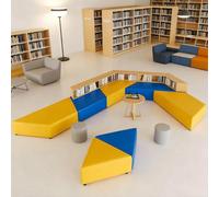 KIBONCY Set di divani for reception con tavolino da caffè e portaoggetti - Posti a sedere for banchetti dalla forma unica con libreria for lounge dell'ufficio, area ospiti o zona d'attesa(D)
