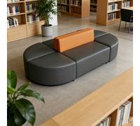 KIBONCY Set Di Divani Lounge Componibili Modulari Divano Flessibile Con Posti A Sedere Con Libreria In Legno For L'atrio Della Banca, Istituto Di Formazione, Area Reception, Sala D'attesa(A6)