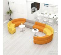 KIBONCY Set di divani lounge e tavolini da caffè, divano modulare creativo for uffici, cuscini ad alta densità, struttura in legno massello, for biblioteche, sale di lettura(480 * 240cm)