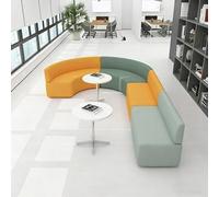 KIBONCY Set di divani lounge e tavolini da caffè, divano modulare creativo for uffici, cuscini ad alta densità, struttura in legno massello, for biblioteche, sale di lettura(240 * 360cm)