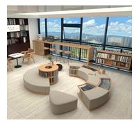 KIBONCY Set Di Divani Moderni Con Libreria Curva, Posti A Sedere Modulari Con Armadietti For Biblioteca, Scuola, Centro Di Formazione, Ufficio, Reception, Angolo Lettura(D)