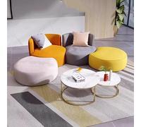 KIBONCY Set di divani modulari con sgabello dalla forma unica for lounge d'attesa e sala relax - Sedute creative for il tempo libero con morbido tessuto imbottito for hall di ufficio(E)