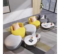 KIBONCY Set di divani modulari con sgabello dalla forma unica for lounge d'attesa e sala relax - Sedute creative for il tempo libero con morbido tessuto imbottito for hall di ufficio(B)