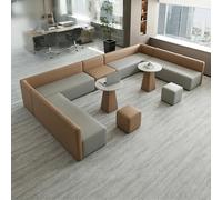 KIBONCY Set Di Divani Modulari For Reception. Divano Moderno Con Tavolino In Accento E Pouf A Cubo For La Sala D'attesa Del Centro Di Formazione Della Hall Dell'ufficio(A11)