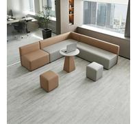 KIBONCY Set Di Divani Modulari For Reception. Divano Moderno Con Tavolino In Accento E Pouf A Cubo For La Sala D'attesa Del Centro Di Formazione Della Hall Dell'ufficio(A12)