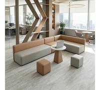 KIBONCY Set Di Divani Modulari For Reception. Divano Moderno Con Tavolino In Accento E Pouf A Cubo For La Sala D'attesa Del Centro Di Formazione Della Hall Dell'ufficio(A17)