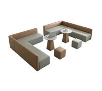 KIBONCY Set Di Divani Modulari For Reception. Divano Moderno Con Tavolino In Accento E Pouf A Cubo For La Sala D'attesa Del Centro Di Formazione Della Hall Dell'ufficio(A1)