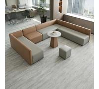 KIBONCY Set Di Divani Modulari For Reception. Divano Moderno Con Tavolino In Accento E Pouf A Cubo For La Sala D'attesa Del Centro Di Formazione Della Hall Dell'ufficio(A19)