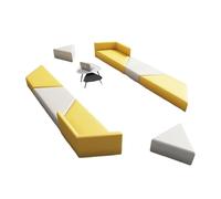 KIBONCY Set di divani modulari geometrici, moduli triangolari e quadrati ad incastro, rivestimento di livello commerciale for uffici collaborativi e spazi di studi creativi(V)