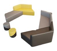 KIBONCY Set di divani modulari geometrici, moduli triangolari e quadrati ad incastro, rivestimento di livello commerciale for uffici collaborativi e spazi di studi creativi(I)