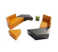 KIBONCY Set di divani modulari geometrici, moduli triangolari e quadrati ad incastro, rivestimento di livello commerciale for uffici collaborativi e spazi di studi creativi(F)