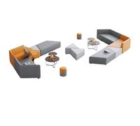 KIBONCY Set di divani modulari geometrici, moduli triangolari e quadrati ad incastro, rivestimento di livello commerciale for uffici collaborativi e spazi di studi creativi(S)