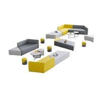 KIBONCY Set di divani modulari geometrici, moduli triangolari e quadrati ad incastro, rivestimento di livello commerciale for uffici collaborativi e spazi di studi creativi(R)