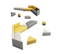 KIBONCY Set di divani modulari geometrici, moduli triangolari e quadrati ad incastro, rivestimento di livello commerciale for uffici collaborativi e spazi di studi creativi(W)