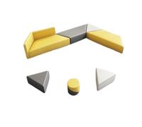 KIBONCY Set di divani modulari geometrici, moduli triangolari e quadrati ad incastro, rivestimento di livello commerciale for uffici collaborativi e spazi di studi creativi(A2)