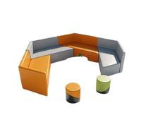 KIBONCY Set di divani modulari geometrici, moduli triangolari e quadrati ad incastro, rivestimento di livello commerciale for uffici collaborativi e spazi di studi creativi(J)