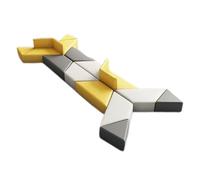 KIBONCY Set di divani modulari geometrici, moduli triangolari e quadrati ad incastro, rivestimento di livello commerciale for uffici collaborativi e spazi di studi creativi(A1)