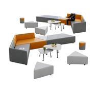 KIBONCY Set di divani modulari geometrici, moduli triangolari e quadrati ad incastro, rivestimento di livello commerciale for uffici collaborativi e spazi di studi creativi(Q)