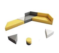 KIBONCY Set di divani modulari geometrici, moduli triangolari e quadrati ad incastro, rivestimento di livello commerciale for uffici collaborativi e spazi di studi creativi(G)