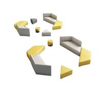 KIBONCY Set di divani modulari geometrici, moduli triangolari e quadrati ad incastro, rivestimento di livello commerciale for uffici collaborativi e spazi di studi creativi(X)