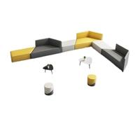 KIBONCY Set di divani modulari geometrici, moduli triangolari e quadrati ad incastro, rivestimento di livello commerciale for uffici collaborativi e spazi di studi creativi(T)