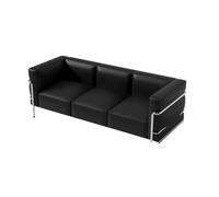 KIBONCY Set Di Divani Modulari Industriali Moderni For Lounge Bar Caffetteria Divano Componibile In Ecopelle Nera Con Struttura Cromata Mobili Commerciali For Ufficio Reception Sala VIP(B)