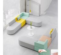 KIBONCY Set Di Divani Modulari Moderni For Reception, Divano Componibile In Varie Combinazioni Con Pouf E Tavolino Da Caffè For Ufficio, Sala D'attesa, Scuola Materna Posti A Sedere Nella Hall(R)