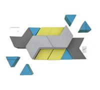 KIBONCY Set di divani ottomani geometrici modulari, panca poggiapiedi puzzle esagonale e triangolare intercambiabile for scuola materna, biblioteca, hall di hotel, soggiorno e sala giochi(14)
