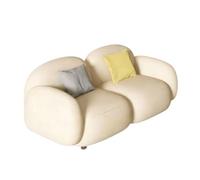 KIBONCY Set di Divano 3 Pezzi, Modulare 1+2+3 Posti con Gambe in Legno Massello per Salotto(H,Single)