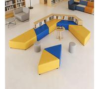 KIBONCY Set Di Mobili For Angolo Lettura For Biblioteca Prescolare, Divano For Reception, Libreria, Panca Portaoggetti, Comodi Posti A Sedere Con Cuscino In Spugna For La Scuola Materna(F)