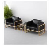 KIBONCY Set Di Mobili For Ufficio Moderni A Forma Di U Con Divani In Pelle E Tavolo In Vetro Temperato, Comodi Divani Lounge, For Il Balcone Della Sala Riunioni E Lo Spazio Abitativo(A)