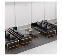 KIBONCY Set Di Mobili For Ufficio Moderni A Forma Di U Con Divani In Pelle E Tavolo In Vetro Temperato, Comodi Divani Lounge, For Il Balcone Della Sala Riunioni E Lo Spazio Abitativo(F)