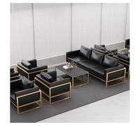 KIBONCY Set Di Mobili For Ufficio Moderni A Forma Di U Con Divani In Pelle E Tavolo In Vetro Temperato, Comodi Divani Lounge, For Il Balcone Della Sala Riunioni E Lo Spazio Abitativo(E)