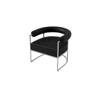 KIBONCY Set Di Mobili Industriali Moderni, Tavolino In Acciaio Inossidabile Spazzolato E Sedia For Il Tempo Libero In Ecopelle Nera For Caffetteria, Bar, Negozio Di Dolci, Posti A Sedere(C)