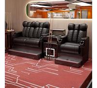 KIBONCY Set di sedie da biliardo di alta qualità for spettatori - Divano con design a palo singolo con poggiastecche integrati + tavolino da caffè for la sala da torneo del Joe's Pool Club(Set 2)